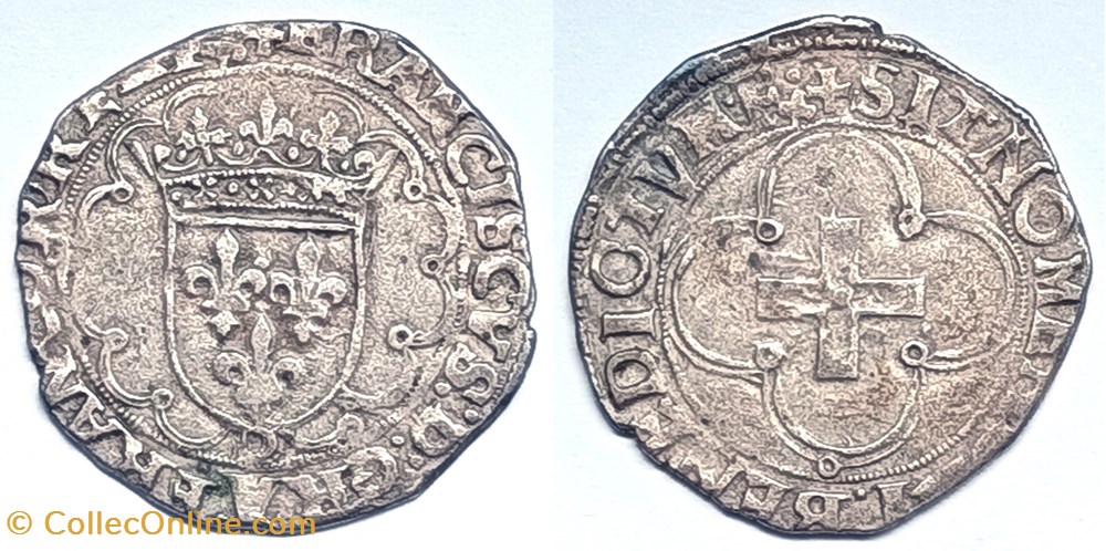 FRANCOIS Ier Douzain à la croisette (15 mars 1541), Lyon monnaies europe medievale france royales francois ier douzain a la croisette 15 mars 1541 lyon