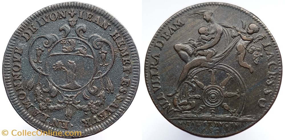1682 Jean HEMET, essayeur de la Monnaie de Lyon monnaies paranumismatique jetons poids 1682 jean hemet essayeur de la monnaie de lyon