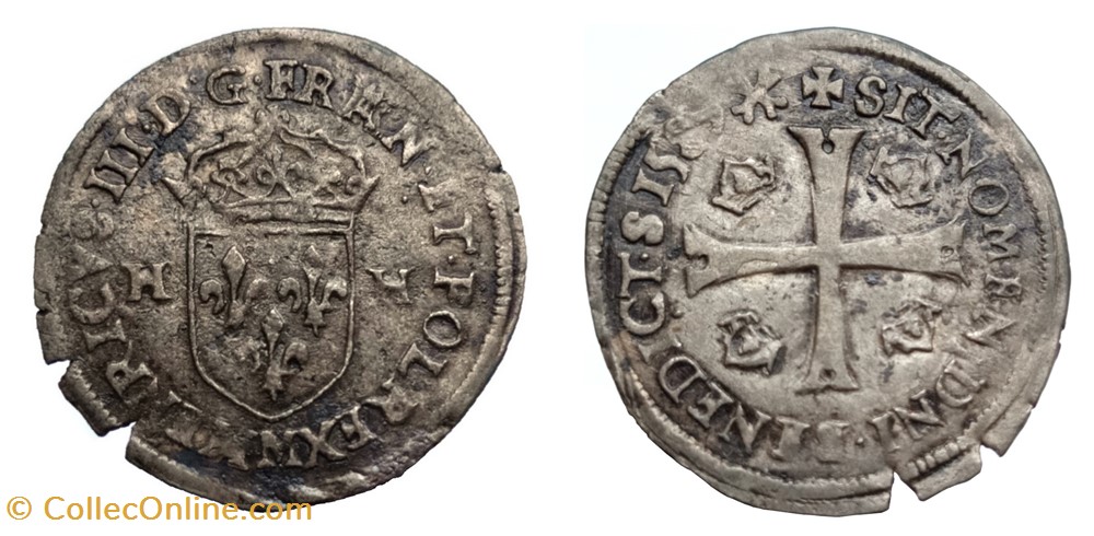 HENRI III Douzain du 1er type 1589 Toulouse monnaies europe medievale france royales henri iii douzain du 1er type 1589 toulouse