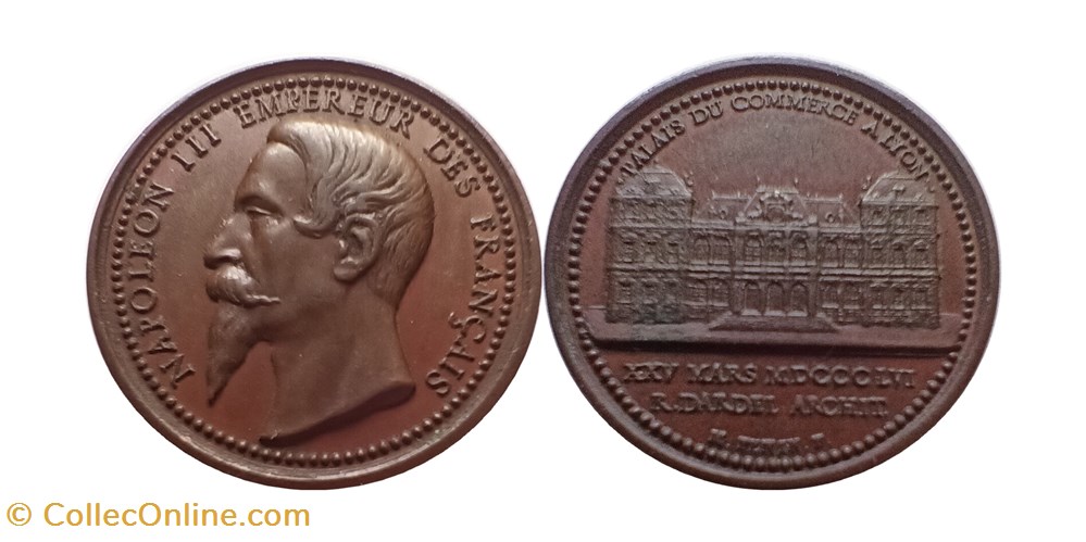 medailles france 1856 palais du commerce a lyon petit module