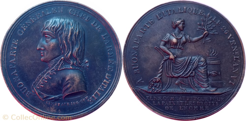 1797 Bonaparte l'Italique Paix de Campo Formio medaille france 1797 bonaparte italique paix de campo formio