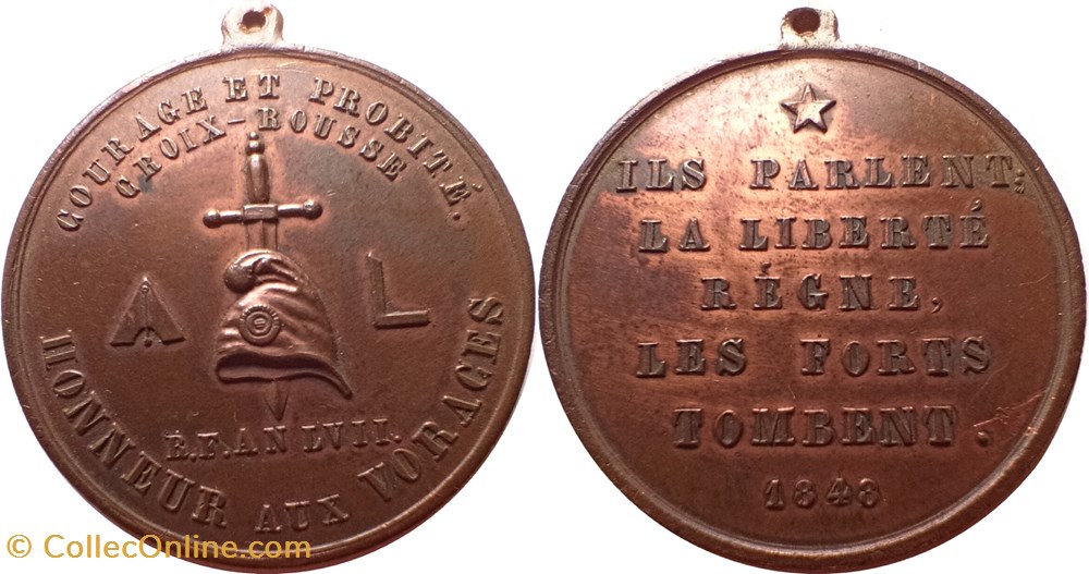 medailles france revolution de 1848 medaille honneur aux voraces lyon