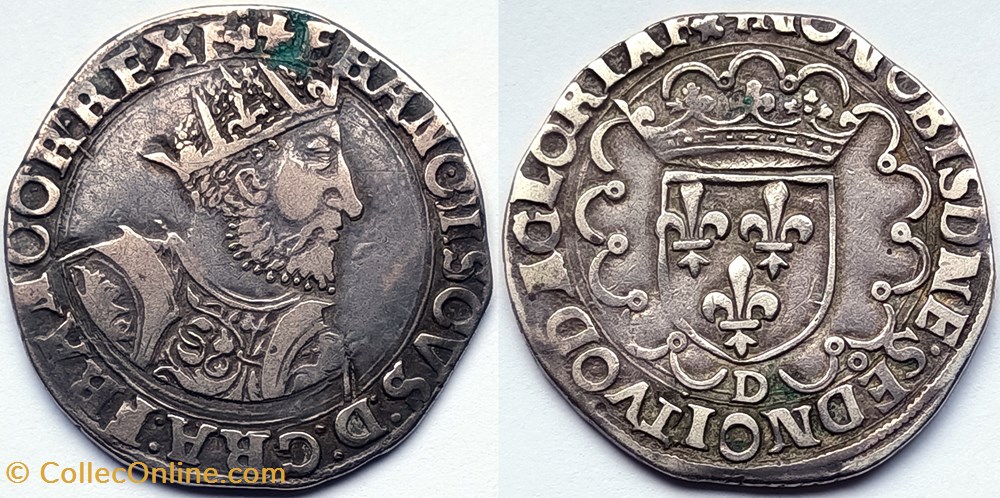 FRANCOIS Ier Teston 25ème type (1540-1547) Lyon monnaies europe medievale france royales francois ier teston 25eme type 1540 1547 lyon