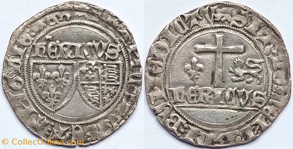 monnaies europe medievale france royales henri vi blanc aux ecus 23 novembre 1422 rouen