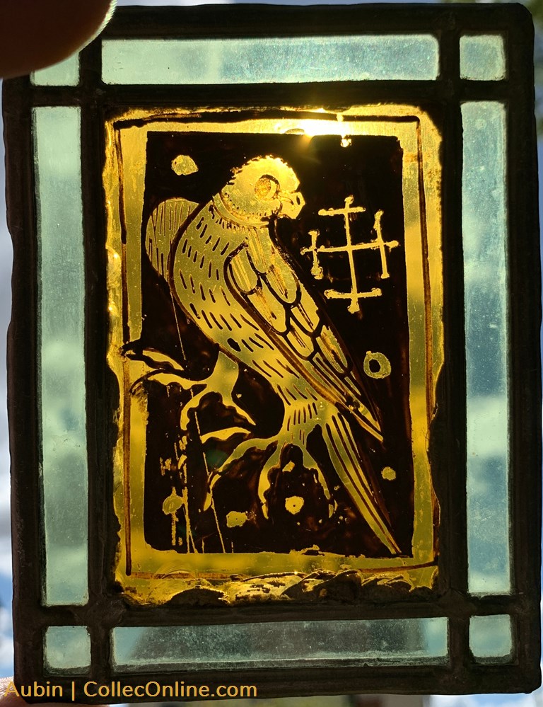 diver decoration magnet autocollant vitrail essai 1910 oiseau 2
