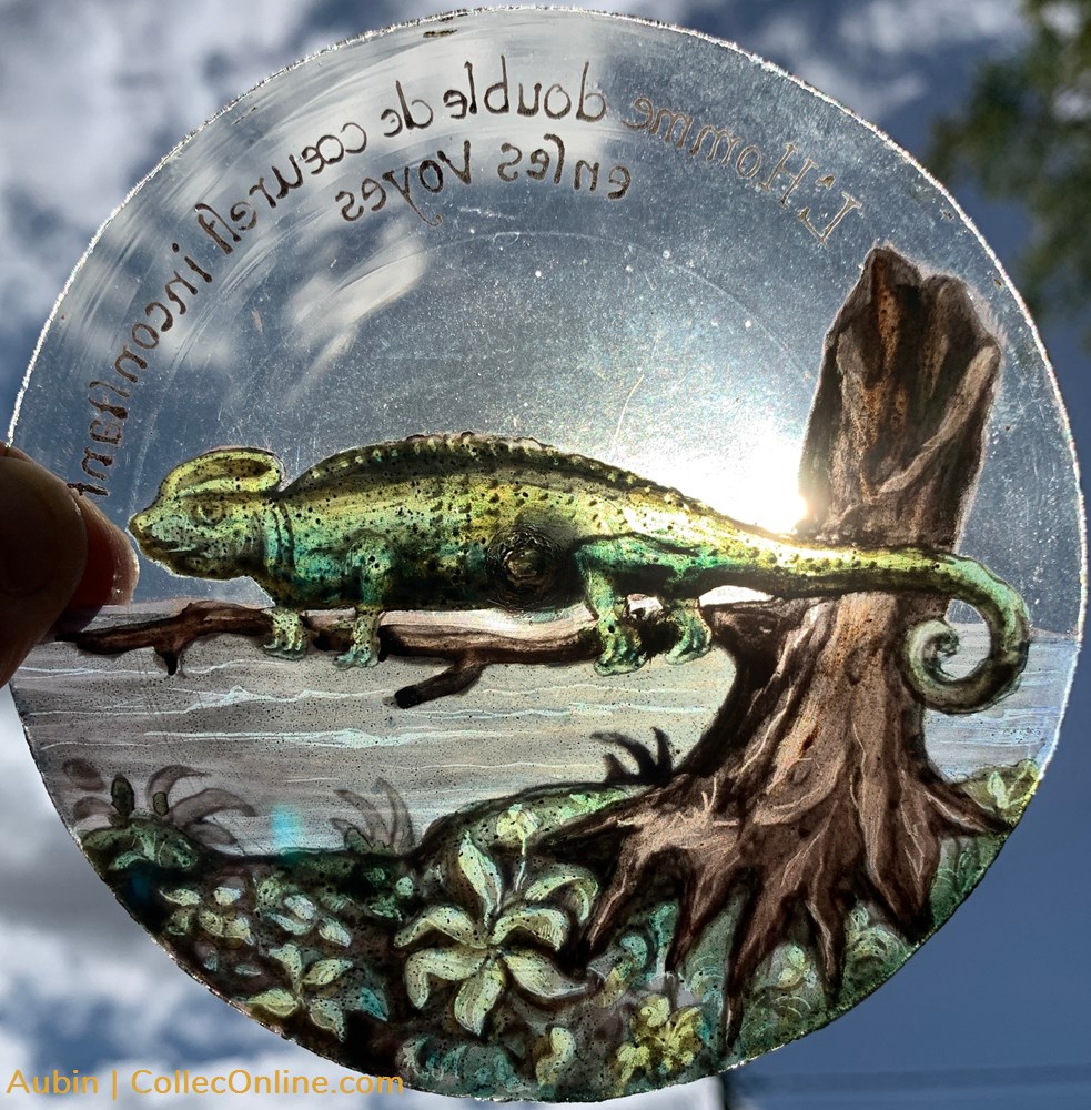 Vitrail 1918 - Salamandre diver decoration magnet autocollant vitrail 1918 salamandre