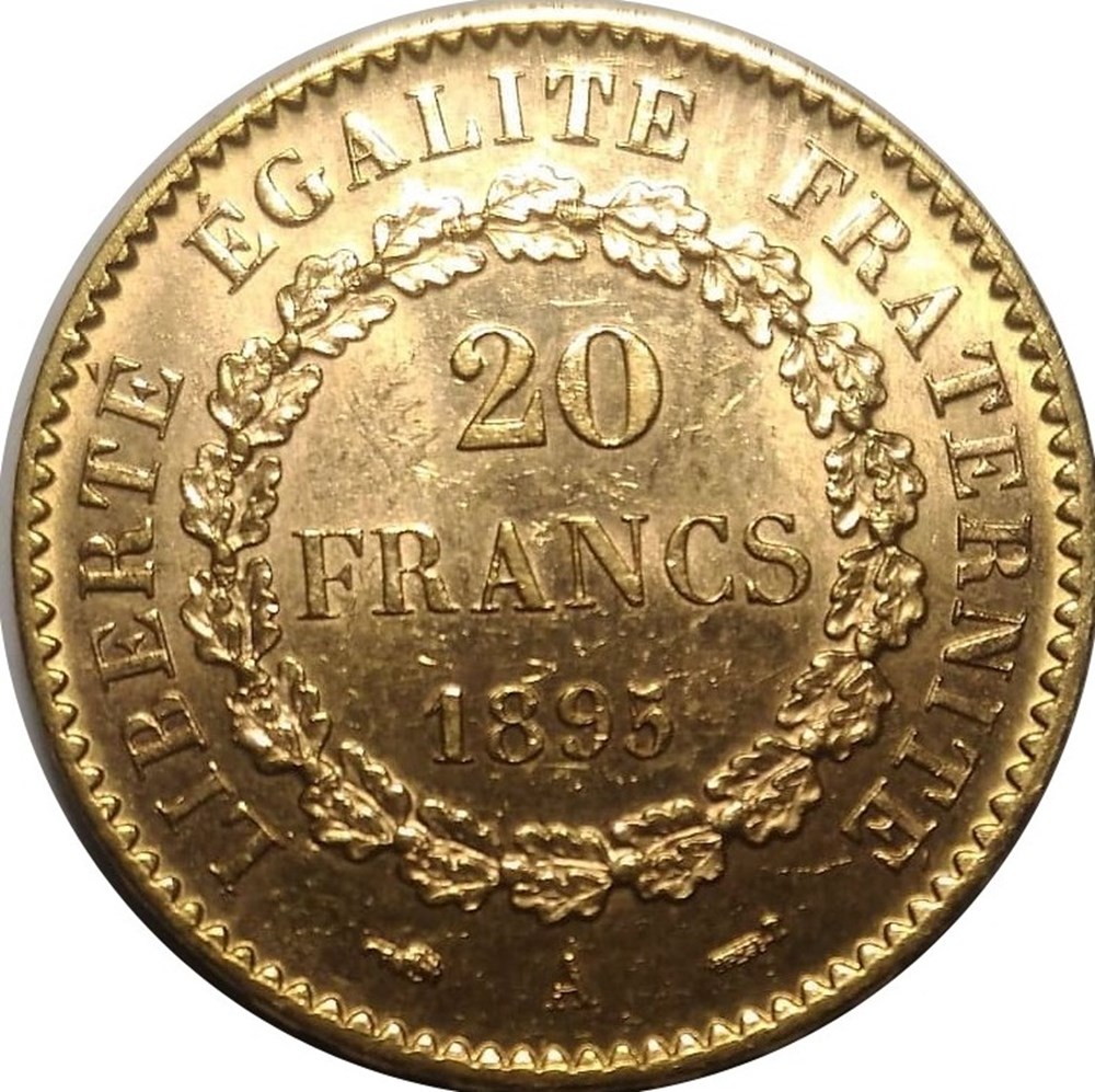 20 Francs Génie, IIIe République, 1876 A monnaies monde france 20 francs genie iiie republique 1876 a