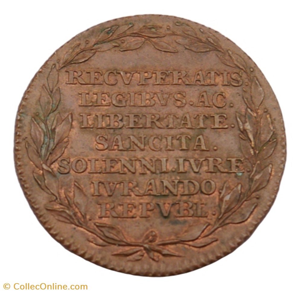 Jeton - Retour de la liberté en Brabant - 1790 monnaie mereaux jeton retour de la liberte en brabant 1790
