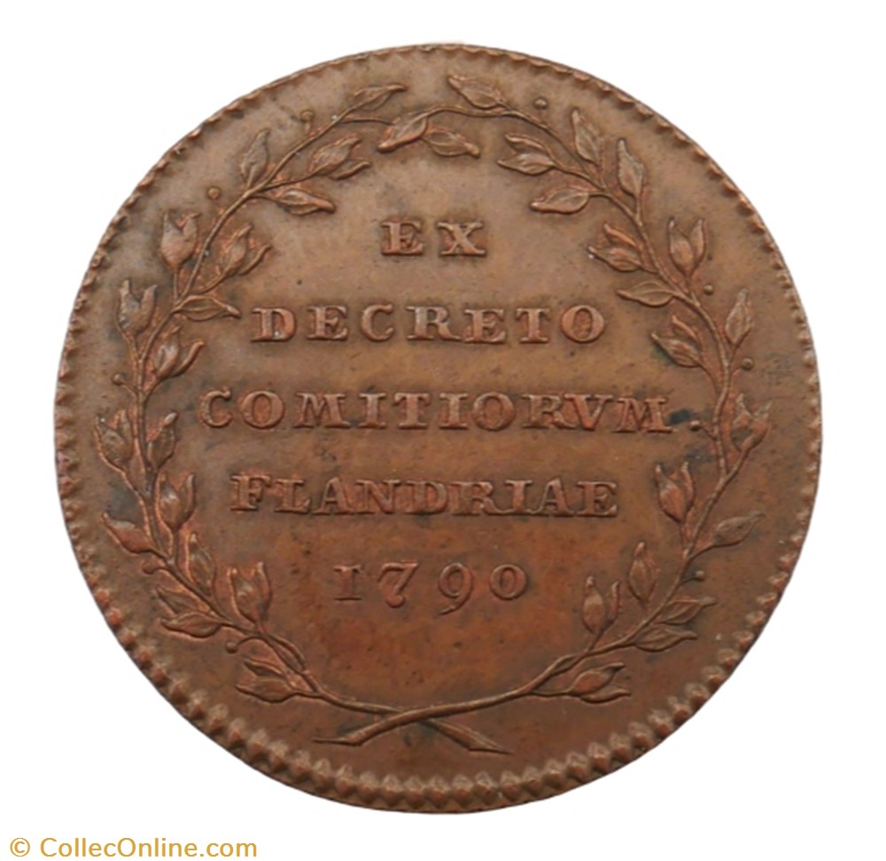 Jeton - Liberté des états de Flandres - 1790 monnaie mereaux jeton liberte des etats de flandres 1790