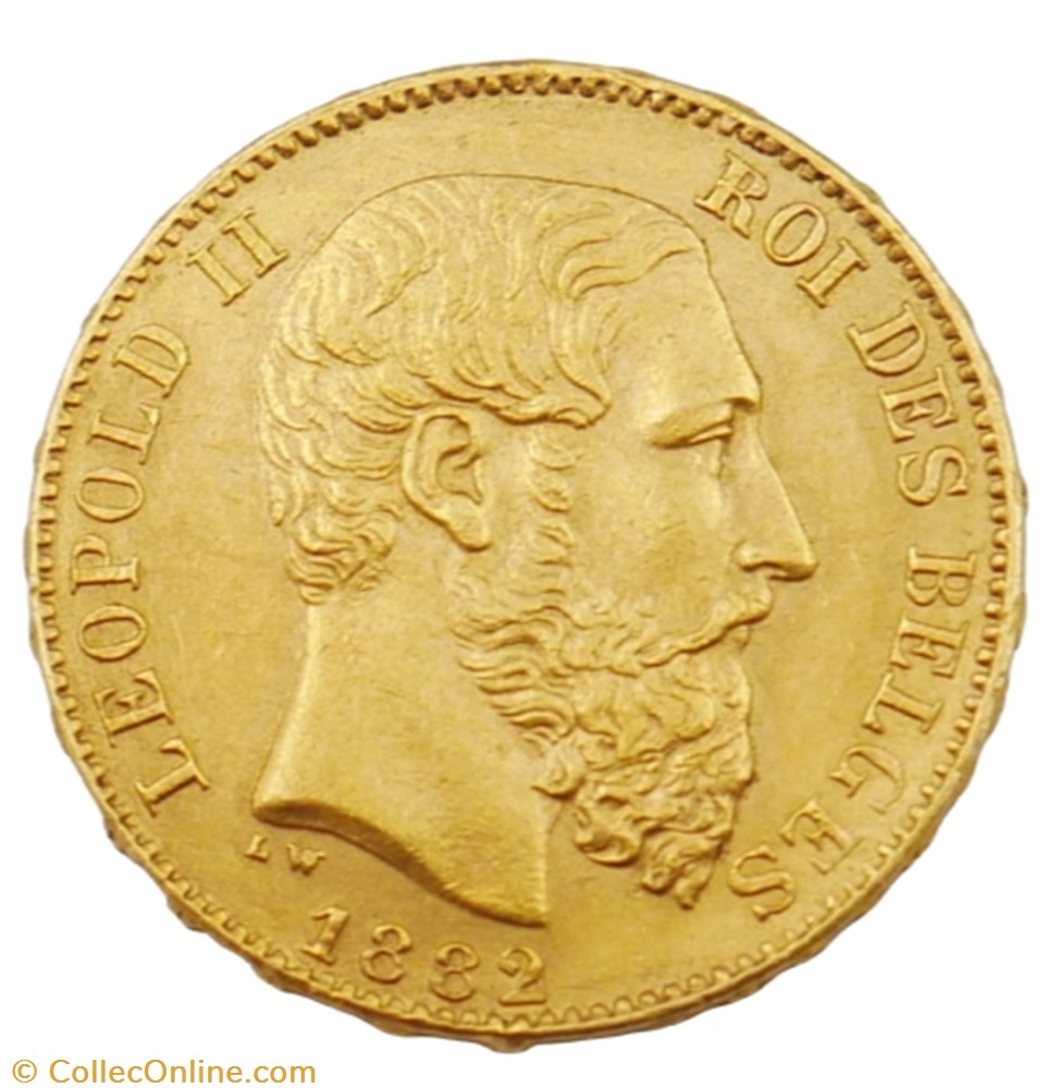 20 francs - Leopold II - 1882 monnaie monde belgique 20 francs leopold ii 1882