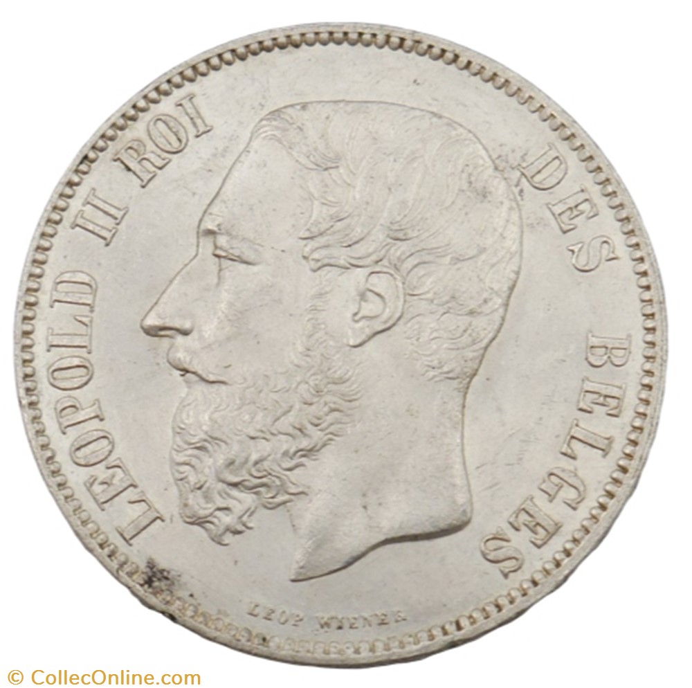 monnaie monde belgique 5 francs leopold ii 1873