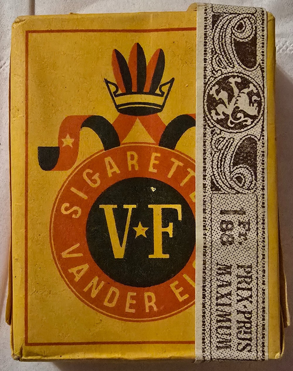 art la table argenterie bistrot alimentation tabac paquet 12 cigarettes vander elst jaune 1 88 fr sie 463