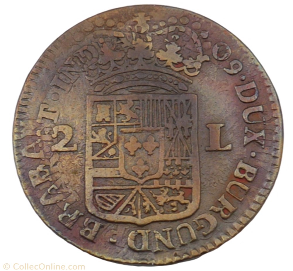 Double liard - Philippe V - 1709 - Namur monnaie double liard philippe v 1709 namur