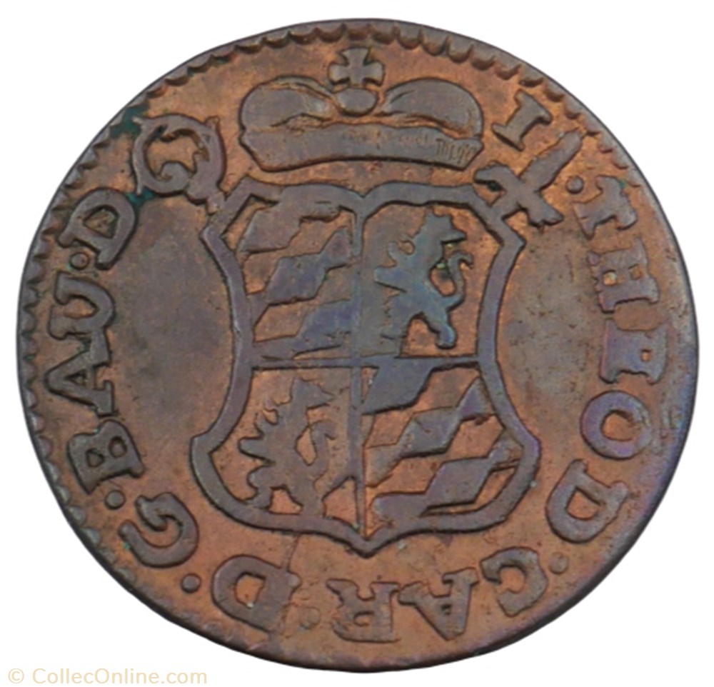 Liard - Jean-Théodore de Bavière - 1752 monnaies liard jean theodore de baviere 1752
