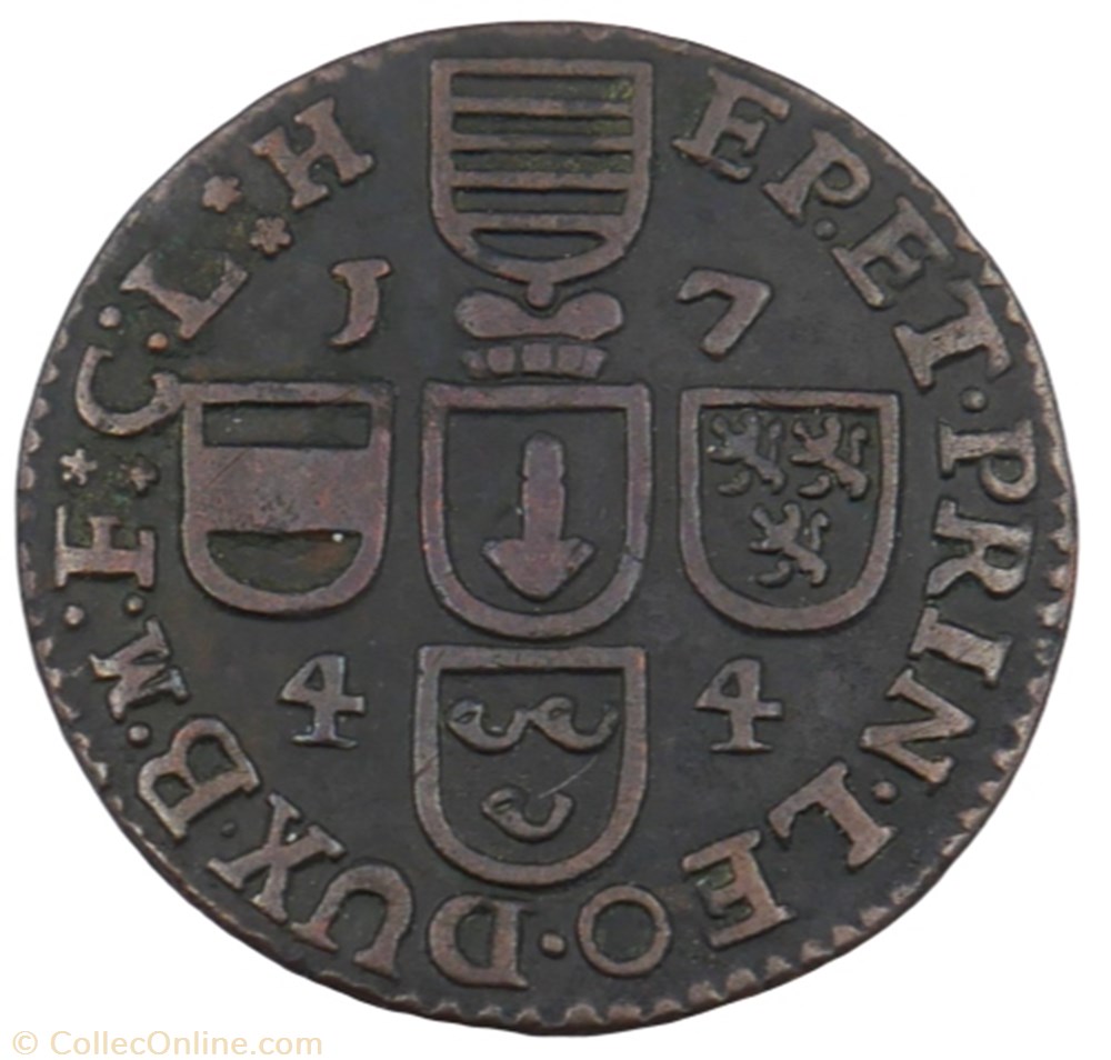 Liard - Jean-Théodore de Bavière - 1744 monnaie liard jean theodore de baviere 1744