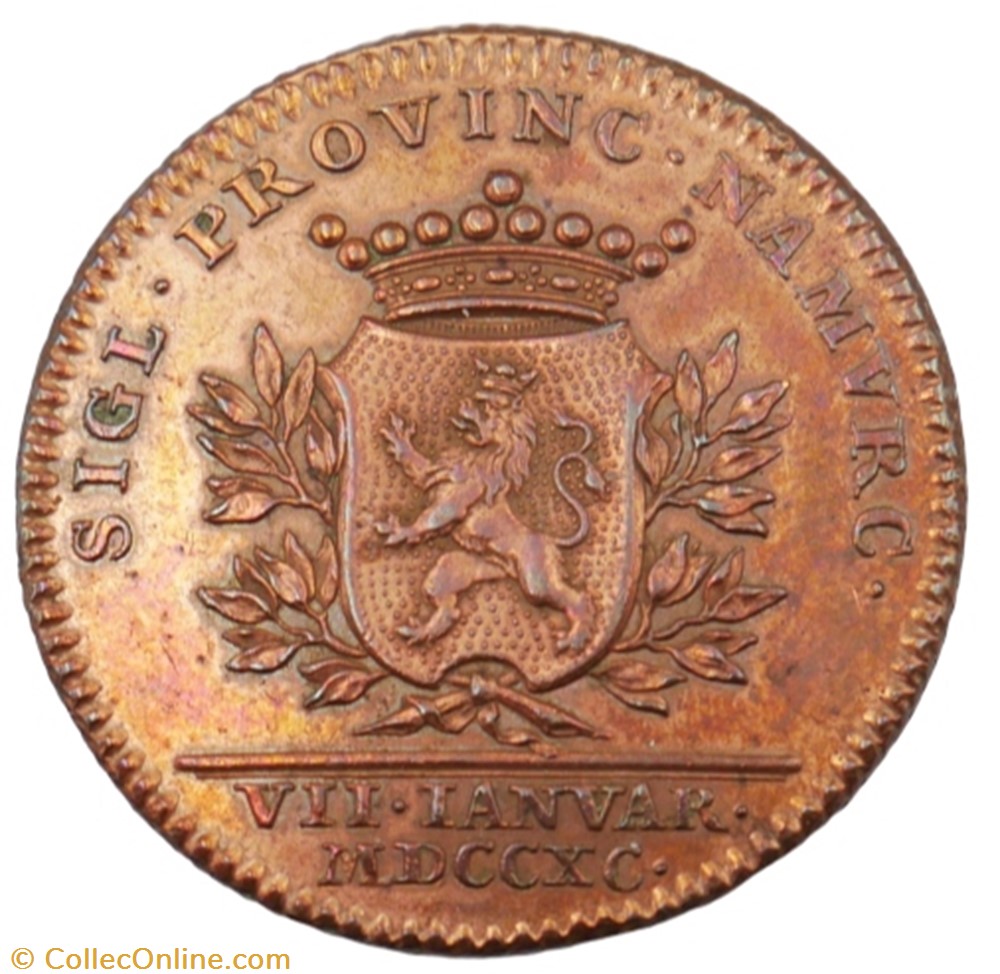 Jeton - Retour de la liberté à Namur - 1790 monnaie mereaux jeton retour de la liberte a namur 1790
