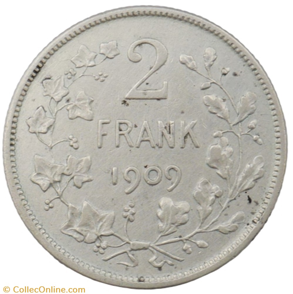 2 francs - Leopold II - 1909 FL monnaie monde belgique 2 francs leopold ii 1909 fl