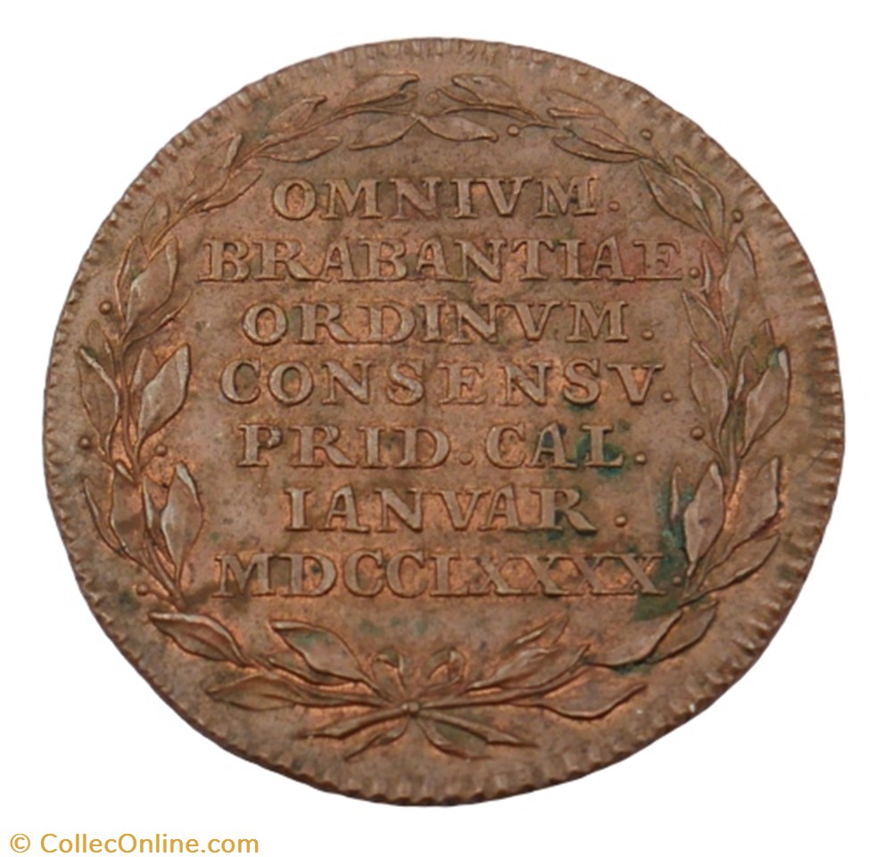 Jeton - Retour de la liberté en Brabant - 1790 monnaie mereaux jeton retour de la liberte en brabant 1790