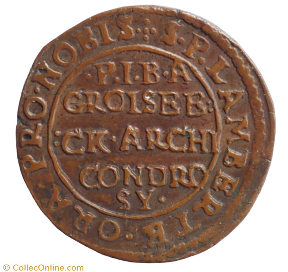 Méreau de la collégiale de Dinant - 1633 monnaie jeton mereaux mereau de la collegiale de dinant 1633