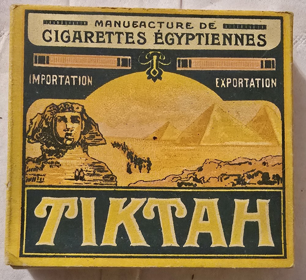 Paquet - 20 cigarettes égyptiennes Tiktah - origine et époque indéterminée art la table argenterie bistrot alimentation tabac paquet 20 cigarettes egyptiennes tiktah origine et epoque indeterminee