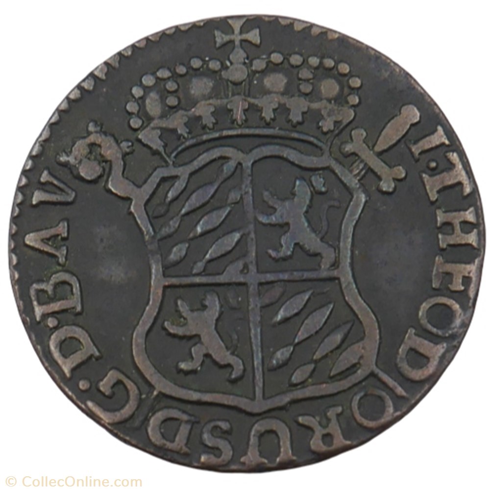 Liard - Jean-Théodore de Bavière - 1744 monnaie liard jean theodore de baviere 1744