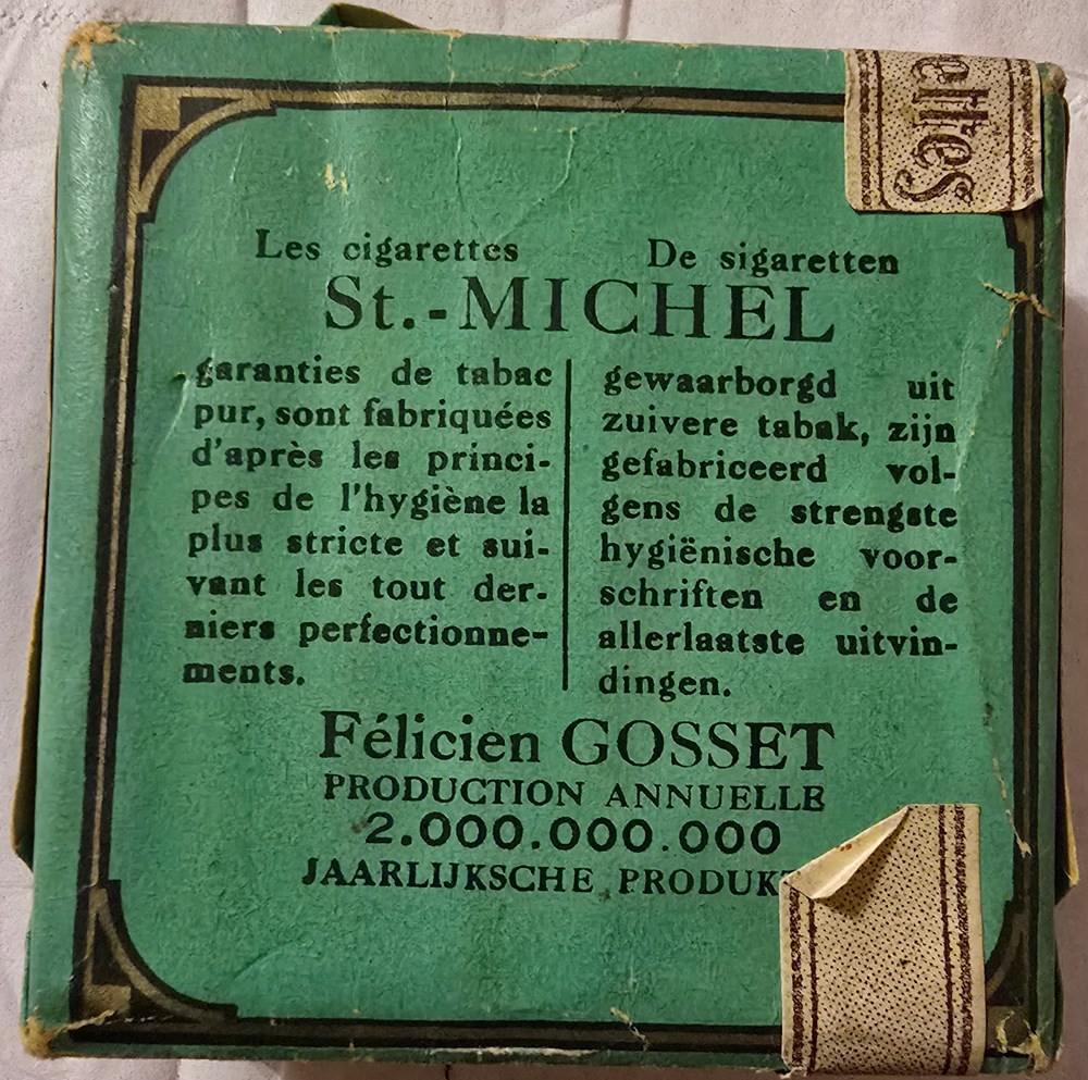 Paquet - 25 cigarettes St-Michel verte - 3.00 Fr - Sie 435A art de la table argenterie bistrot alimentation tabac paquet 25 cigarettes st michel verte 3 00 fr sie 435a