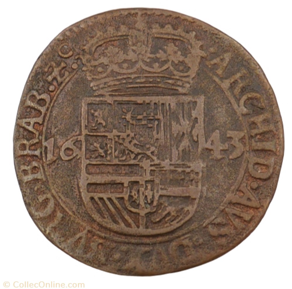 Liard - Philippe IV - 1643 - Anvers monnaie liard philippe iv 1643 anvers