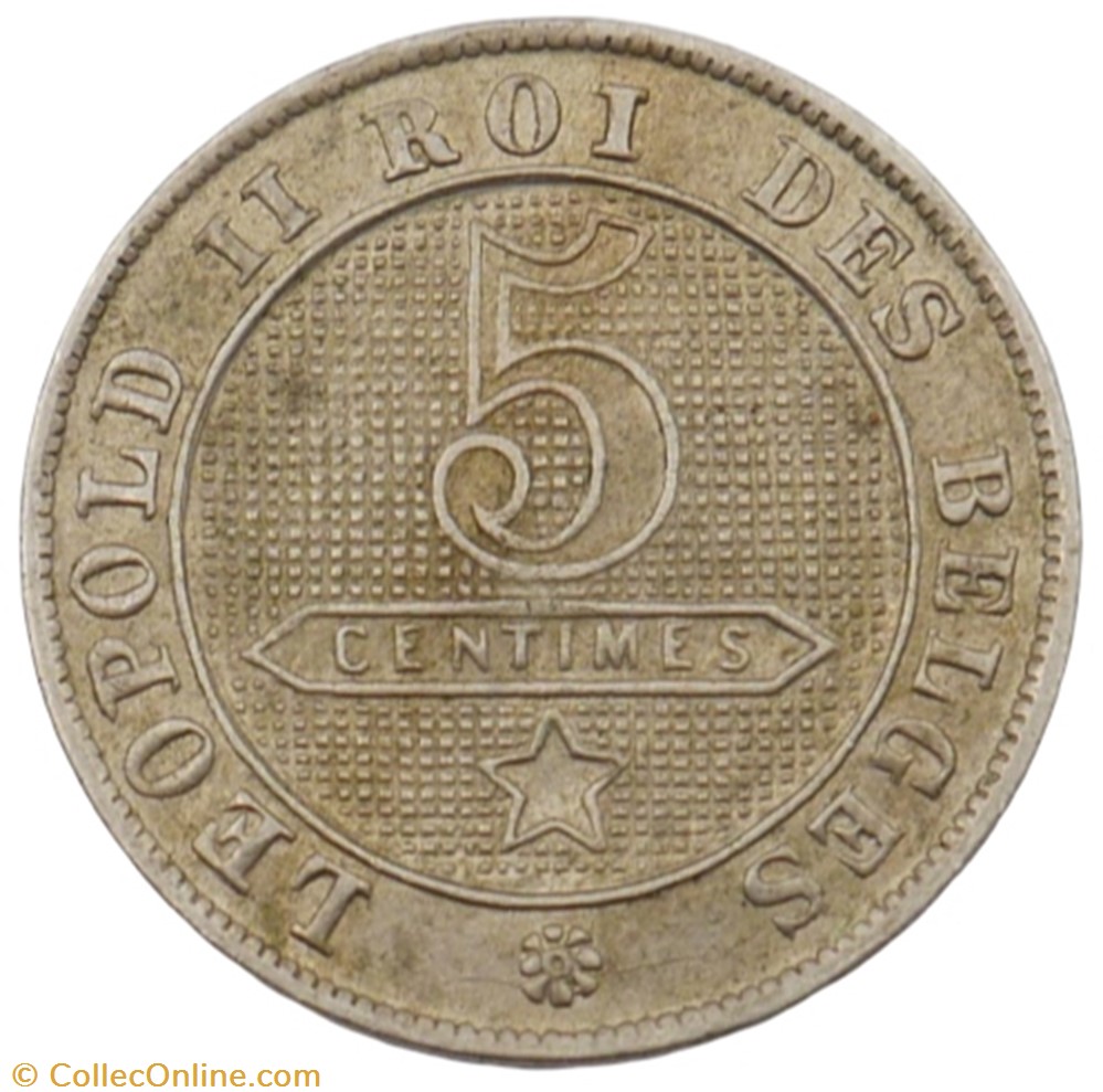 5 centimes - Leopold II - 1900 FR monnaie monde belgique 5 centimes leopold ii 1900 fr