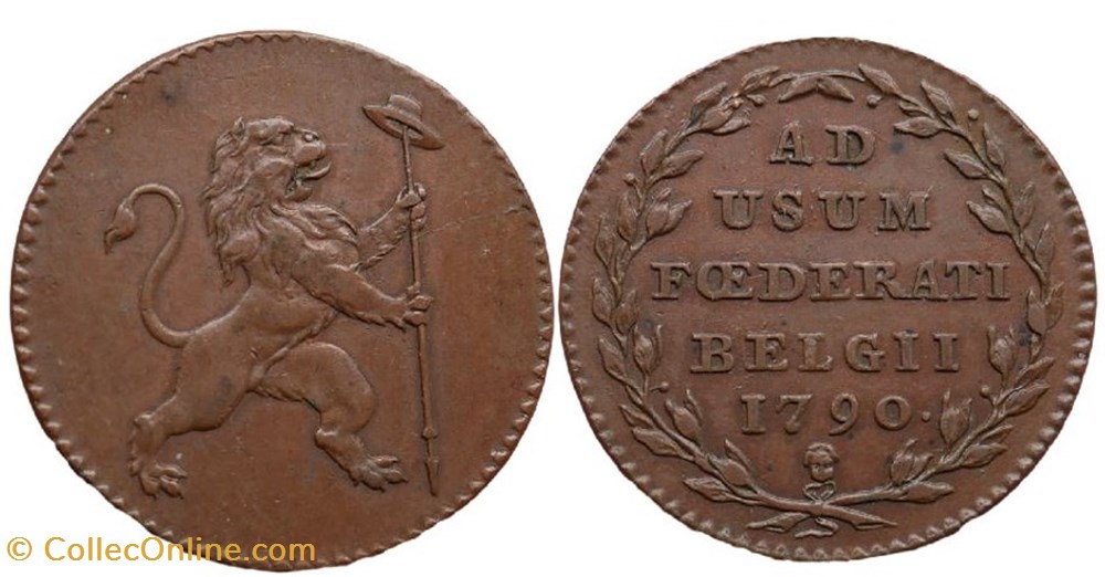 Double liard - Révolution Brabançonne - 1790 monnaies double liard revolution brabanconne 1790