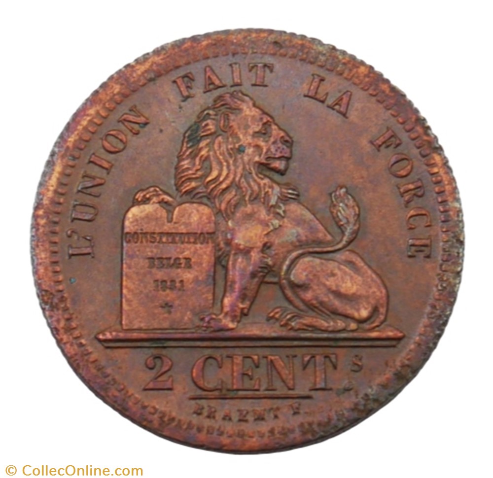 monnaie monde belgique 2 centimes leopold i 1833