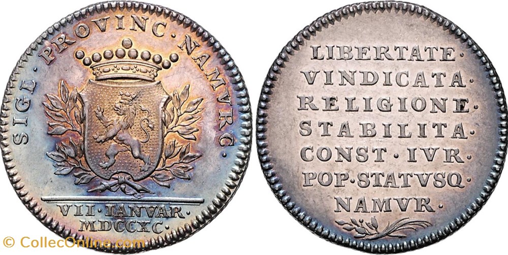 Jeton - Retour de la liberté à Namur - 1790 monnaie mereaux jeton retour de la liberte a namur 1790