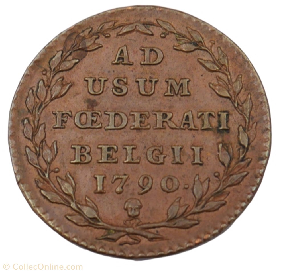 Double liard - Révolution Brabançonne - 1790 monnaie double liard revolution brabanconne 1790