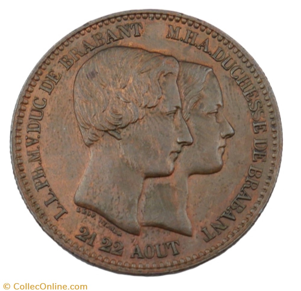 Médaille - module 10 Centimes - Leopold I - 1853 monnaie monde belgique medaille module 10 centimes leopold i 1853
