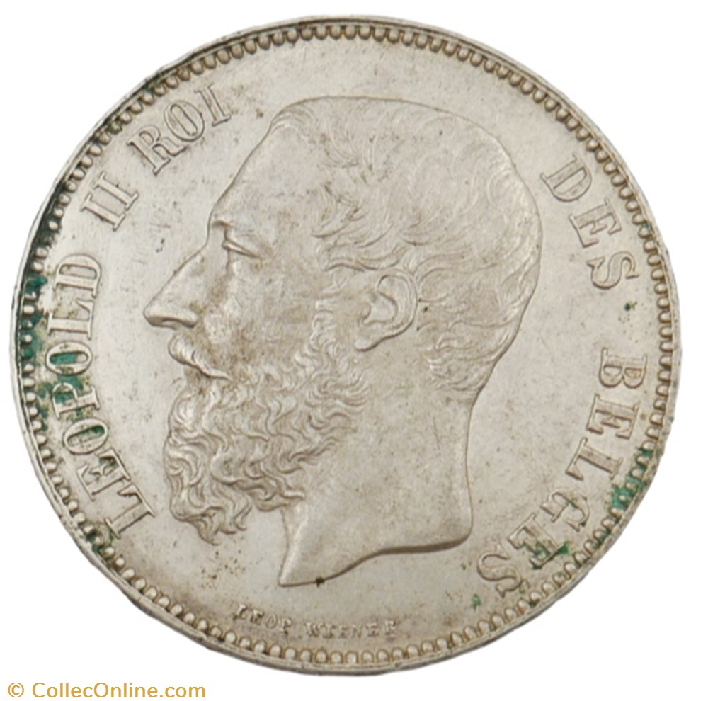 monnaie monde belgique 5 francs leopold ii 1873