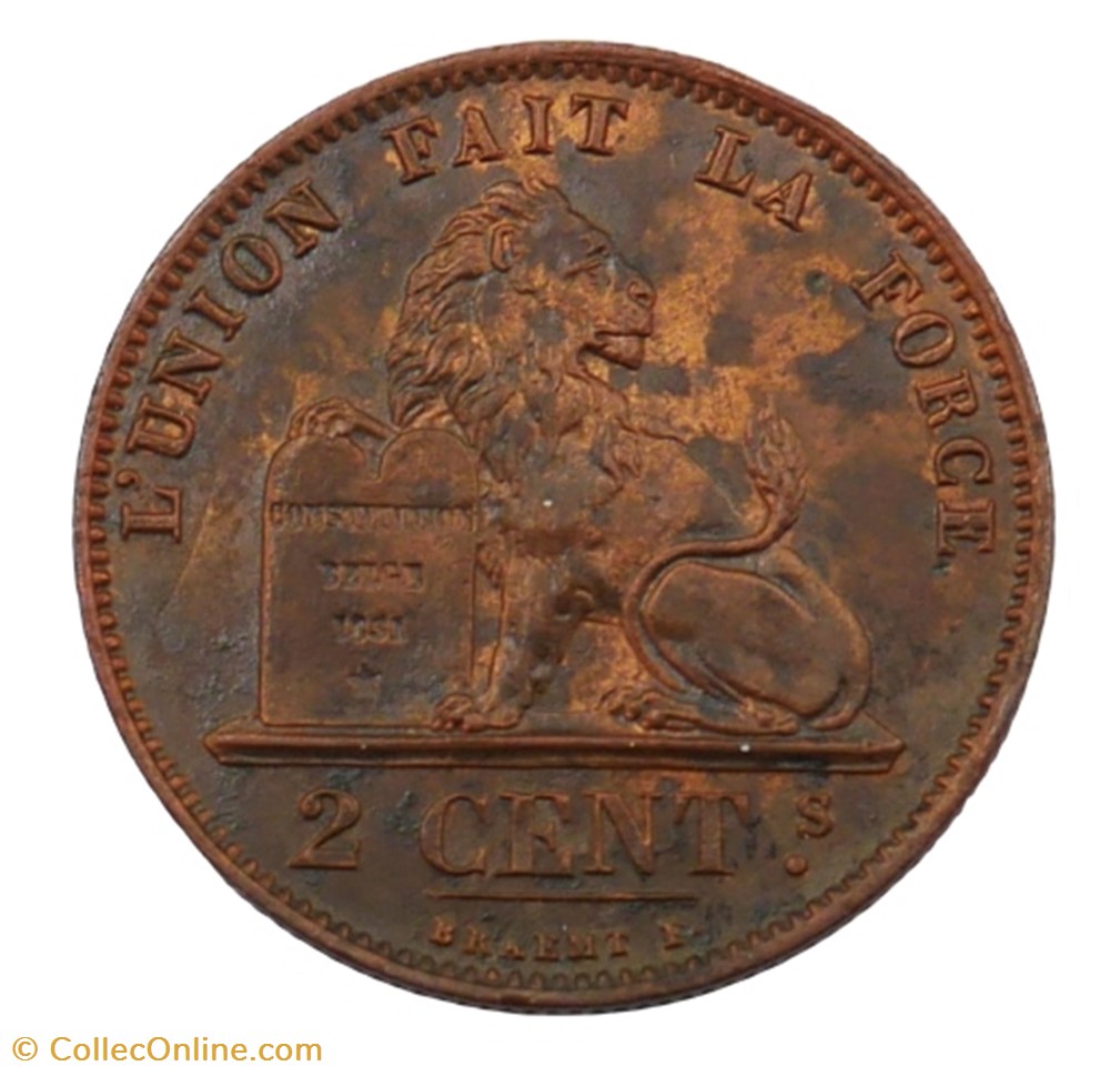 2 centimes - Leopold II - 1876 monnaie monde belgique 2 centimes leopold ii 1876