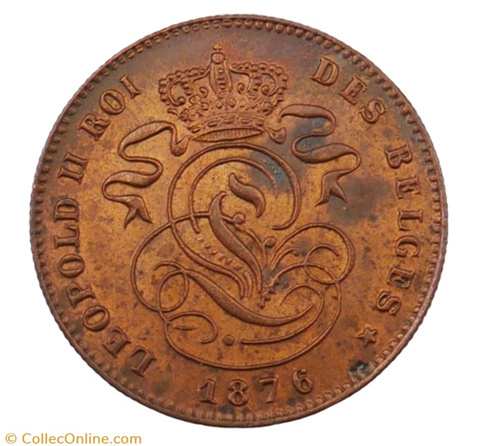 2 centimes - Leopold II - 1876 monnaie monde belgique 2 centimes leopold ii 1876