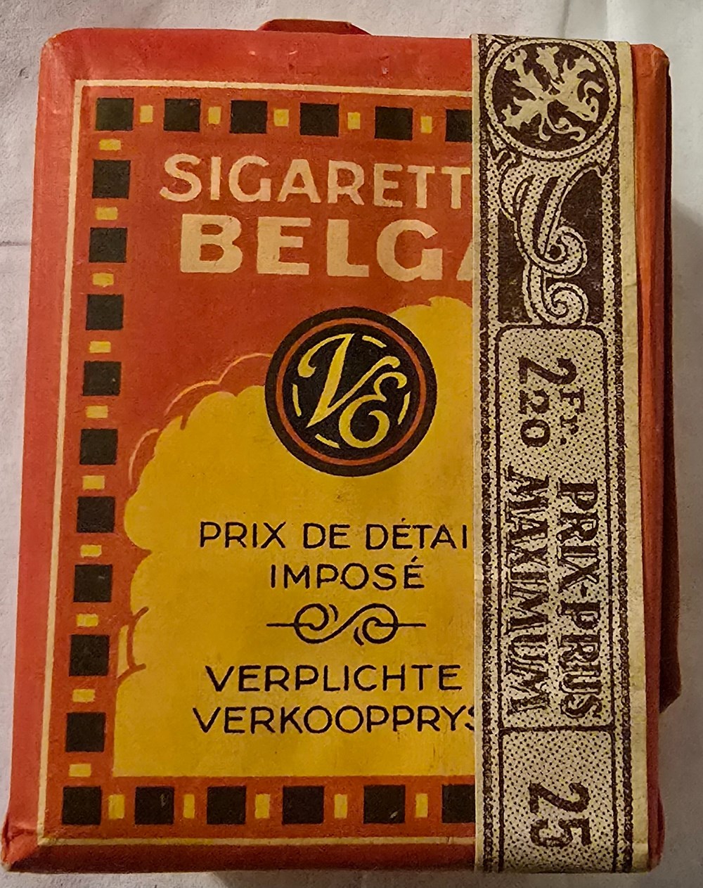 art de la table argenterie bistrot alimentation tabac paquet 25 cigarettes legeres belga 2 20 fr sie 415