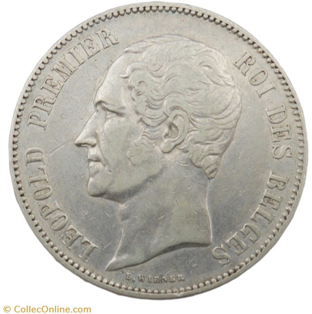 monnaie monde belgique 5 francs leopold i 1851
