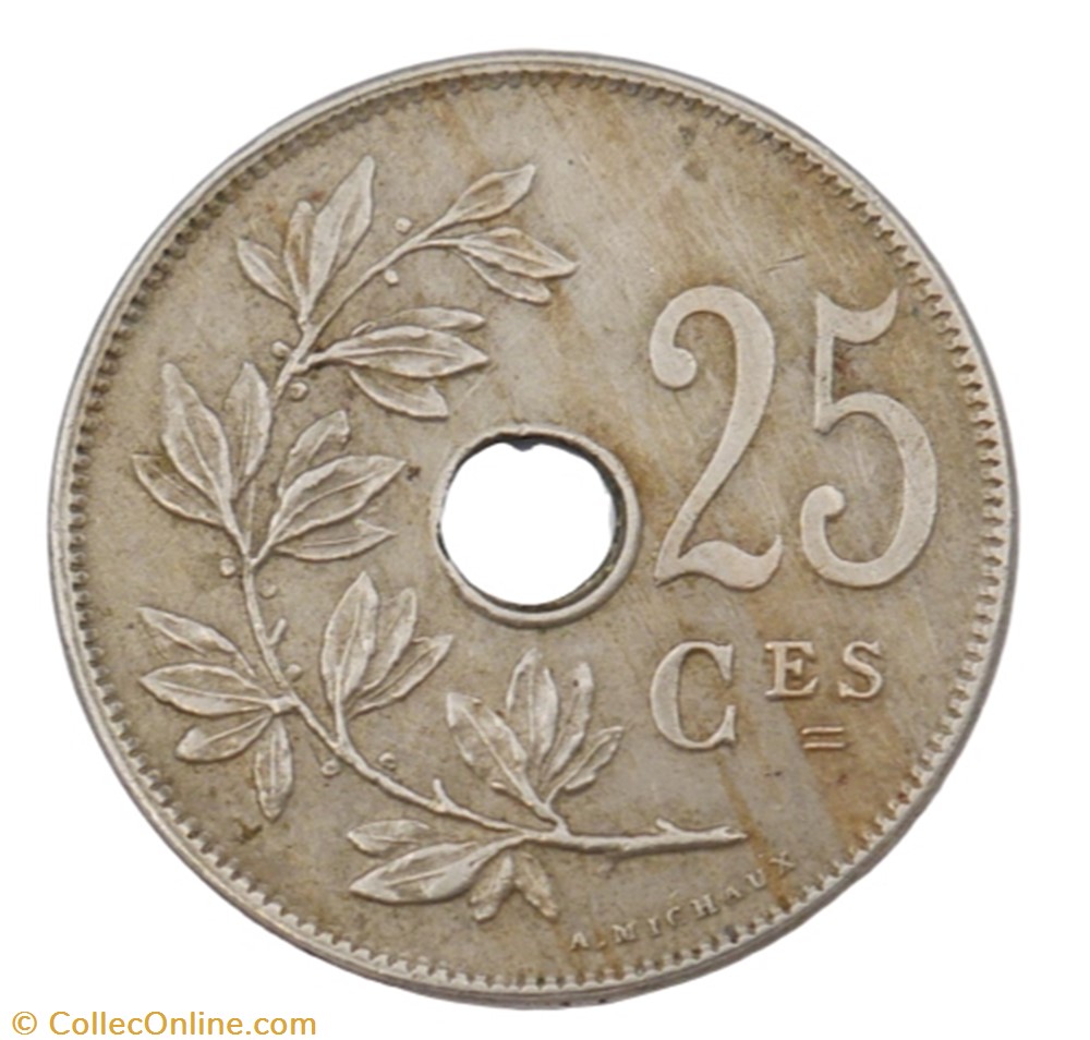 25 centimes - Albert I - 1913 FR monnaie monde belgique 25 centimes albert i 1913 fr
