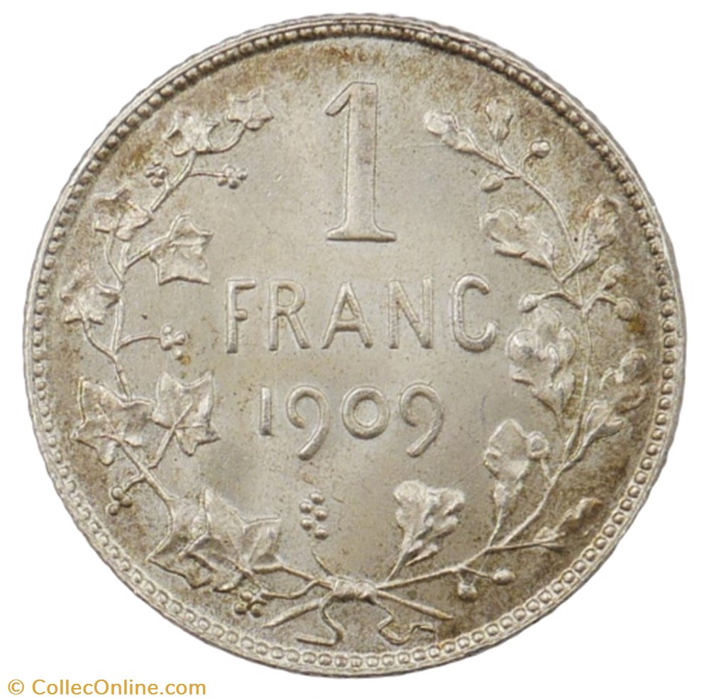 1 franc - Leopold II - 1909 FR monnaie monde belgique 1 franc leopold ii 1909 fr