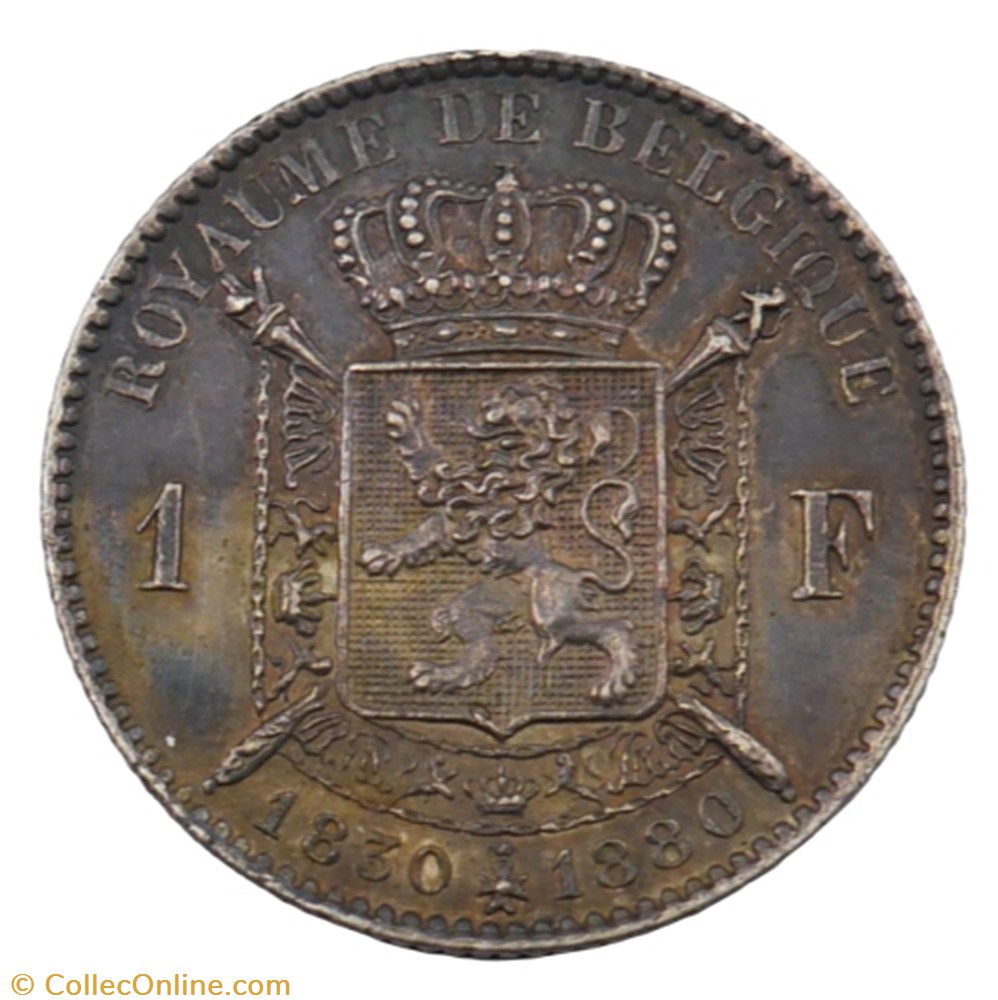 1 franc - Leopold II - 1880 monnaie monde belgique 1 franc leopold ii 1880