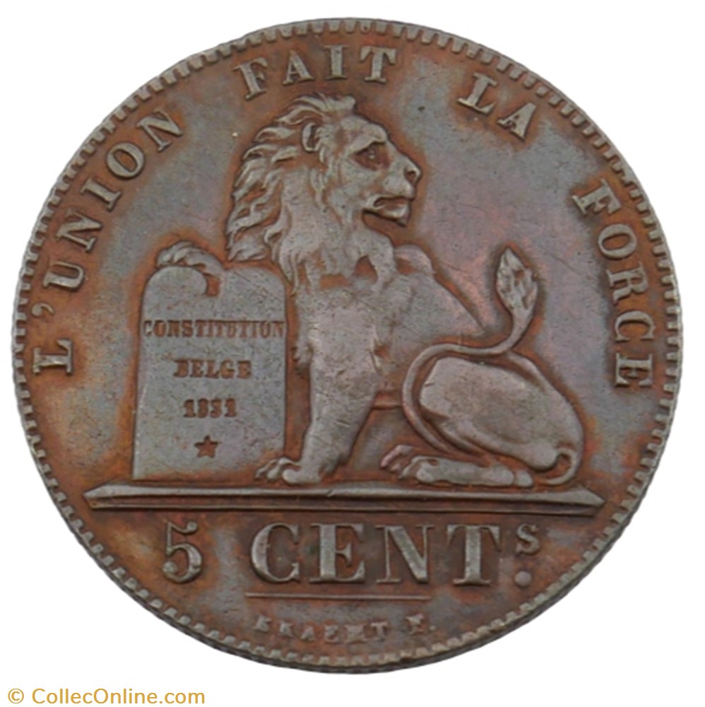 5 centimes - Leopold I - 1857 monnaie monde belgique 5 centimes leopold i 1857