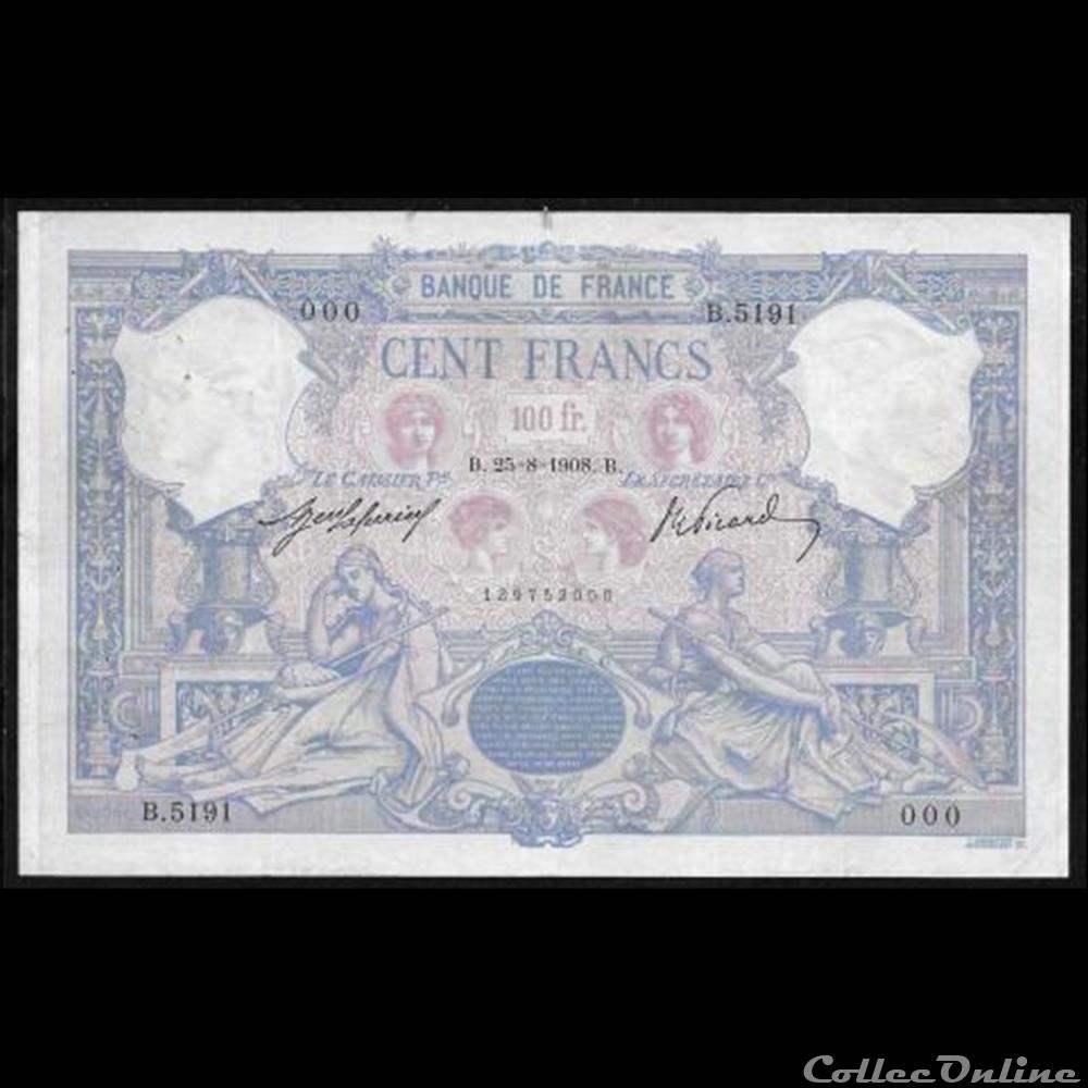 100 F BLEU ET ROSE billet france diver 100 f bleu et rose
