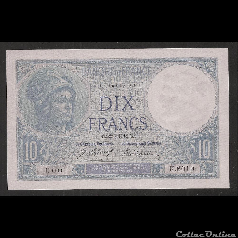 10 F MINERVE billet france diver 10 f minerve