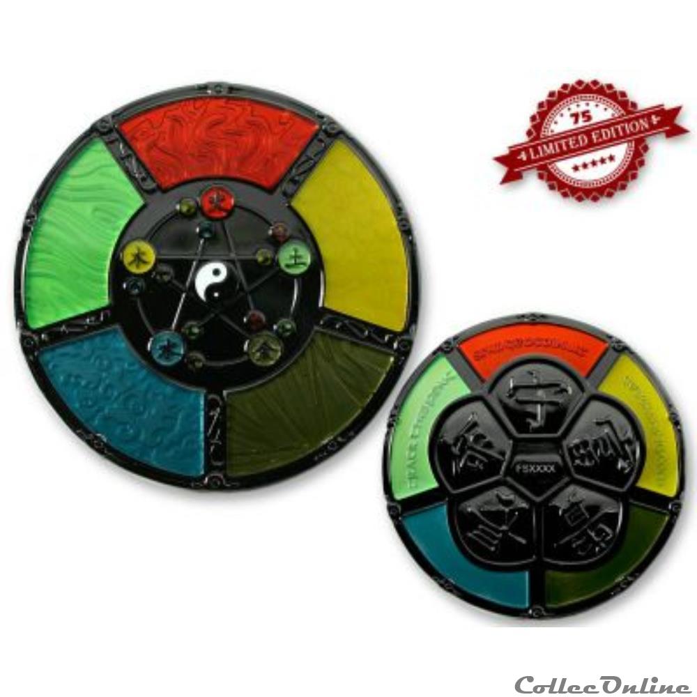 medaille feng shui geocoin nickel noir xle 75