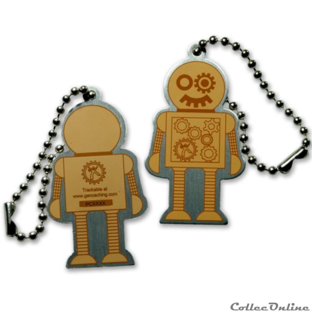 XXL ROBOT Steampunk Geocoin Antique Gold EXTRA LARGE Version 3 medaille xxl robot steampunk geocoin antique gold extra large version