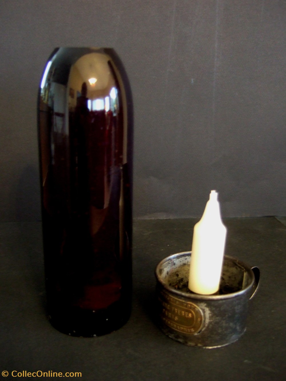 Lampe inactinique Poulenc à bougie 2 art antiquites eclairage ancien lampe inactinique poulenc a bougie