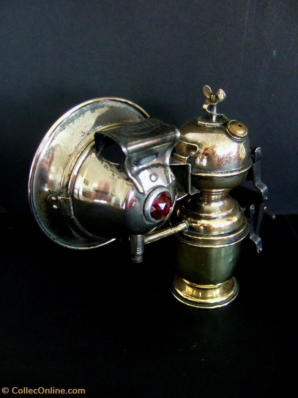 Lampes à acétylène pour cycle, à phare déporté art antiquites eclairage ancien lampes a acetylene pour cycle a phare deporte
