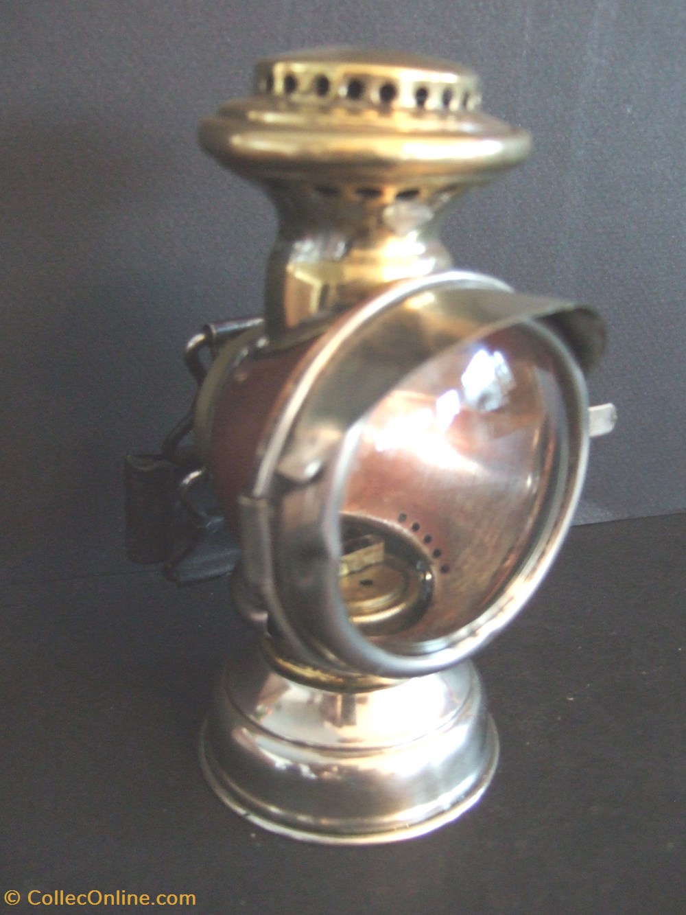 art antiquites ancien lampe a huile ducellier pour eclairage des cycles
