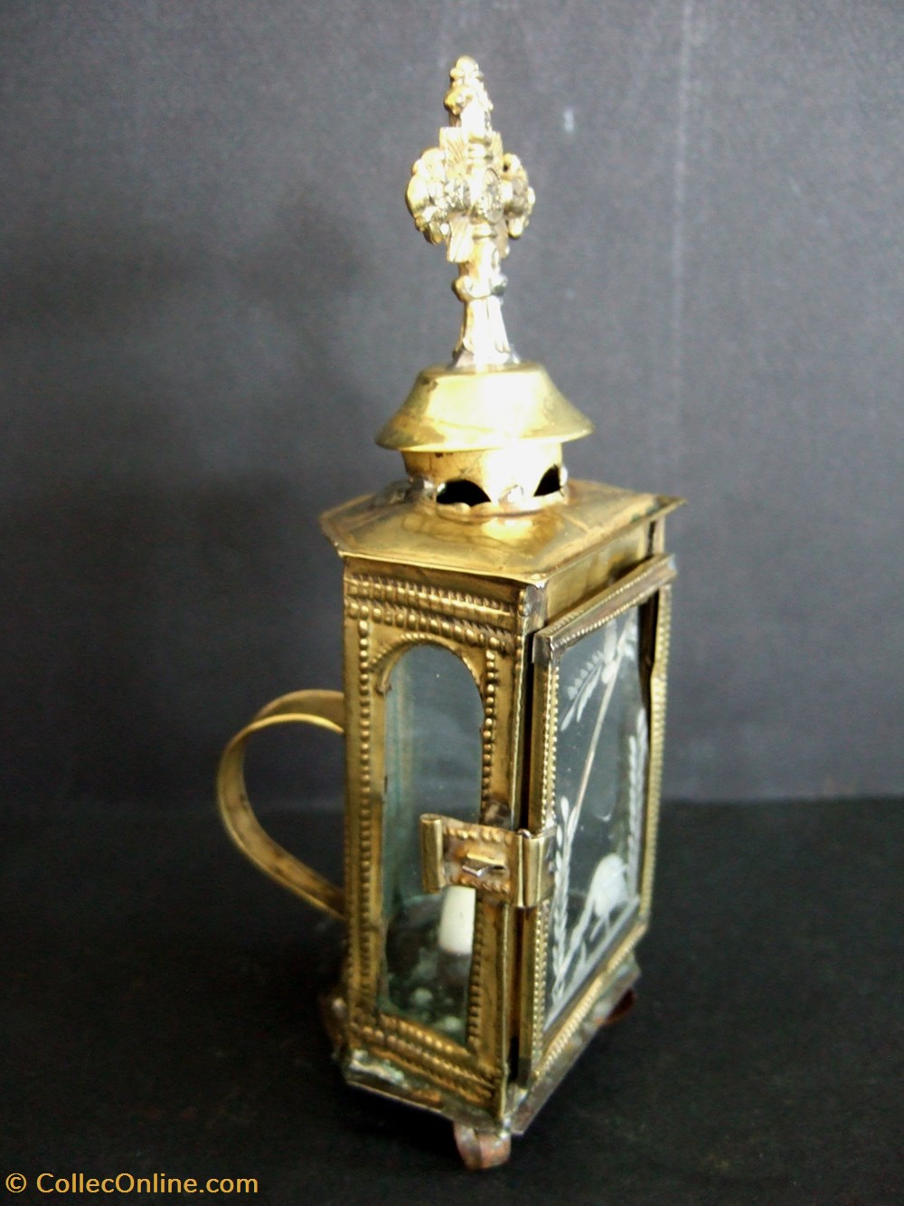 Petite lanterne à bougie pour autel particulier 3 antiquites eclairage ancien petite lanterne a bougie pour autel particulier